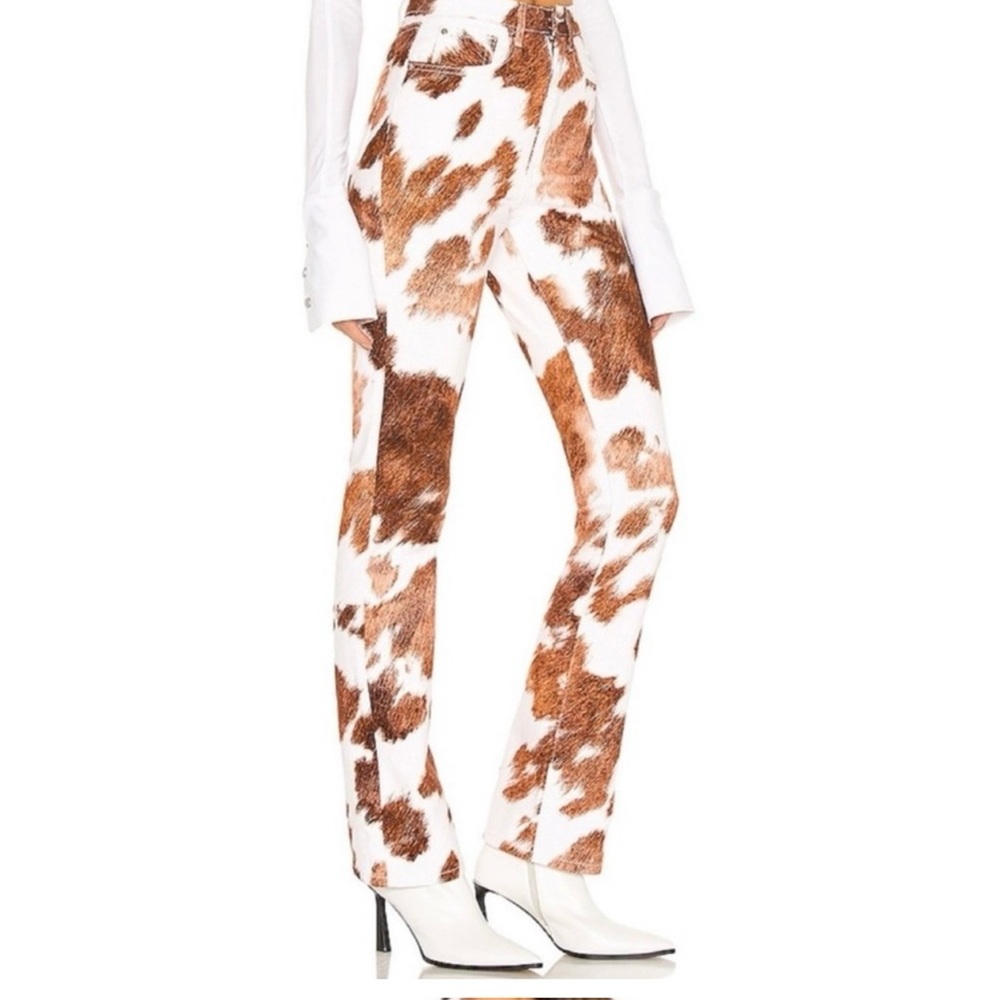 WeWoreWhat Stiletto slit cowhide pant NWT 33”end seam